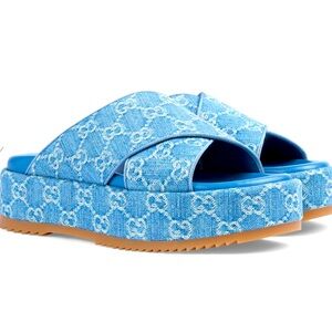 Gucci Blue Slides Brand New Size 40